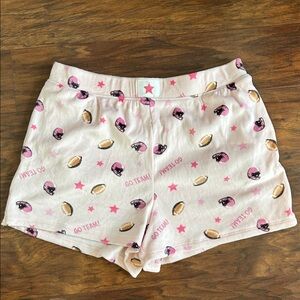 Celebrate It Pink and White Sports Print Shorts
